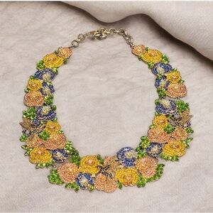 Sassy Jones Floral Multicolor Statement Necklace